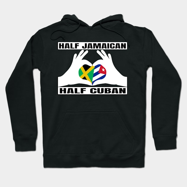 Half Jamaican Half Cuban Heritage Jamaica Roots & Cuba DNA Family Flag Design Hoodie by OriginalGiftsIdeas